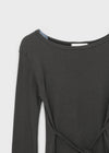 Cut Me Strap See-through Tension Long Sleeve T-shirt