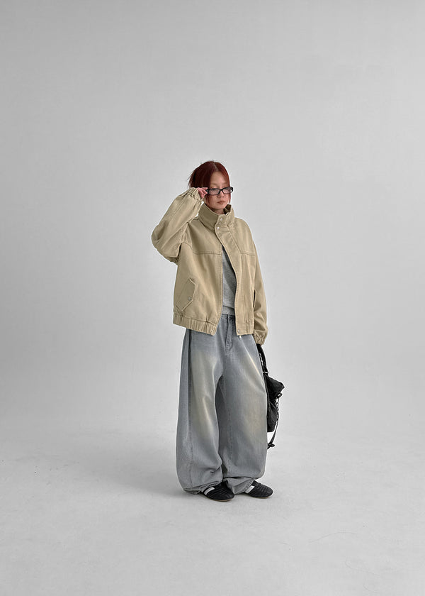 Jerrole Washing Cut Balloon Denim Pants