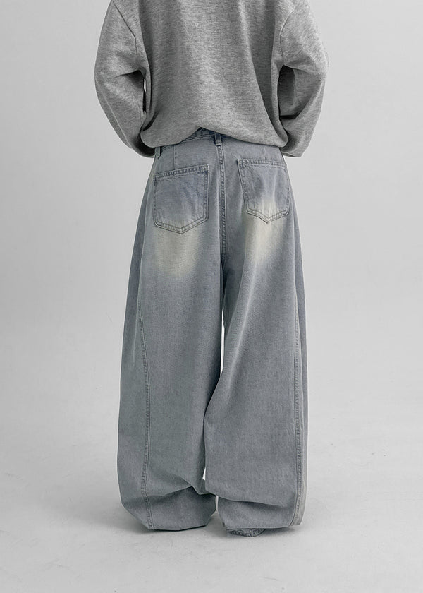 Jerrole Washing Cut Balloon Denim Pants