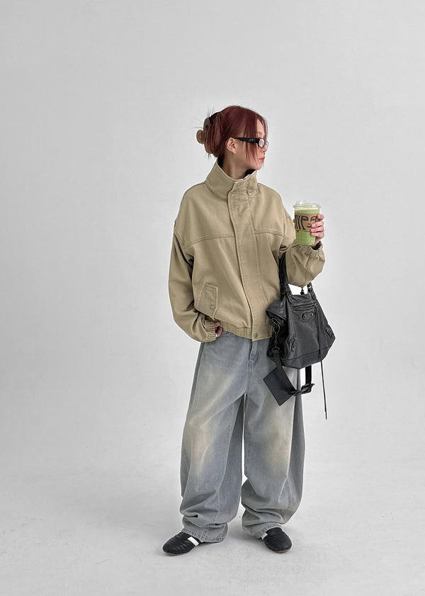 Jerrole Washing Cut Balloon Denim Pants