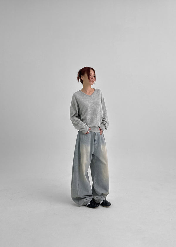 Jerrole Washing Cut Balloon Denim Pants