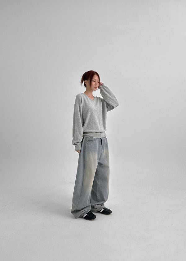 Jerrole Washing Cut Balloon Denim Pants