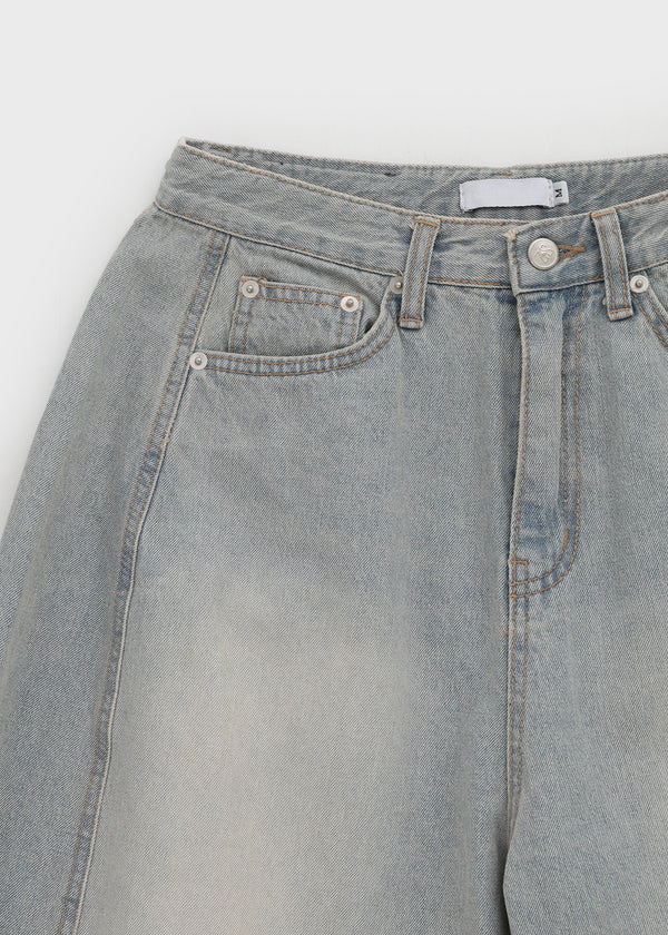 Jerrole Washing Cut Balloon Denim Pants