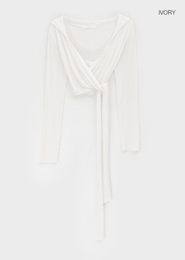 Rekina Hooded Wrap Cardigan