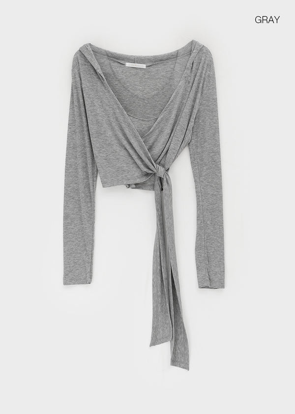 Rekina Hooded Wrap Cardigan
