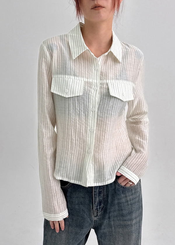 Shanto Semi-crop Striped Shirt