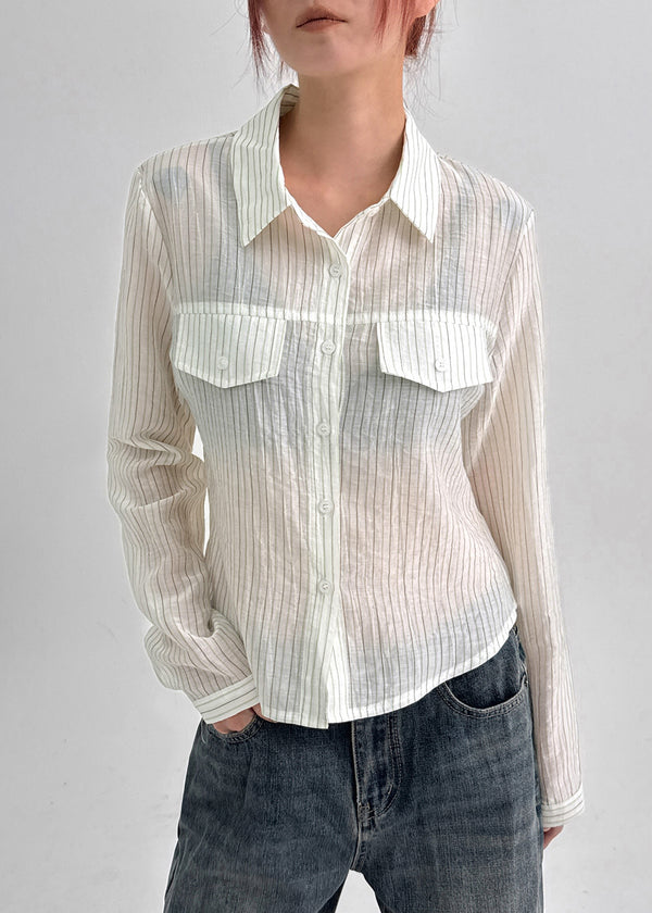 Shanto Semi-crop Striped Shirt