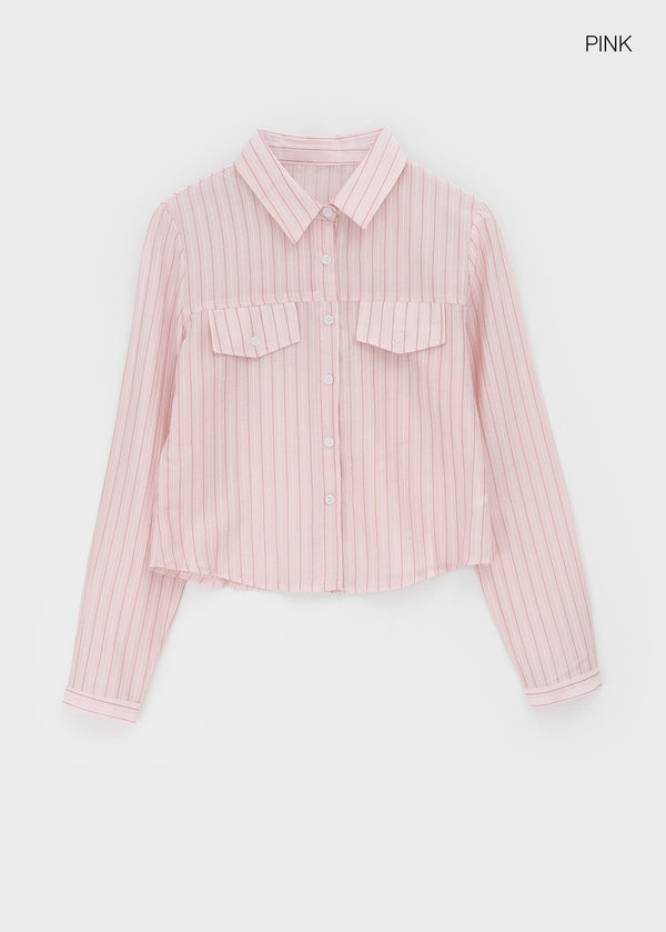Shanto Semi-crop Striped Shirt