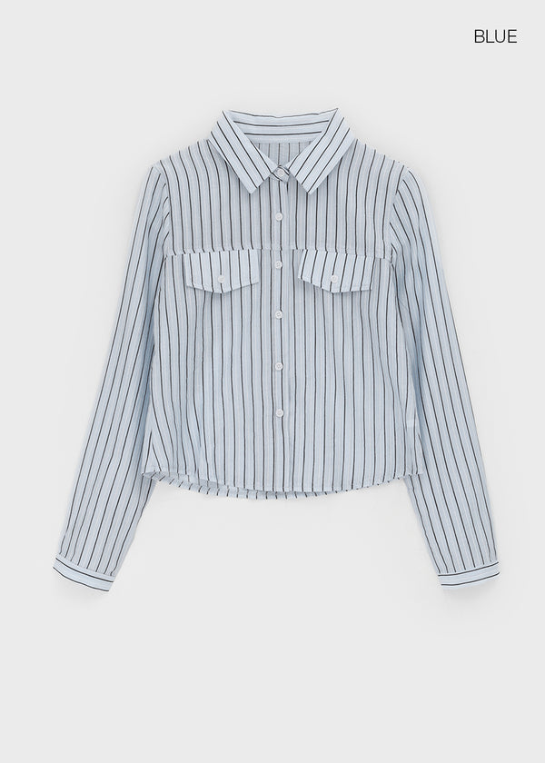 Shanto Semi-crop Striped Shirt