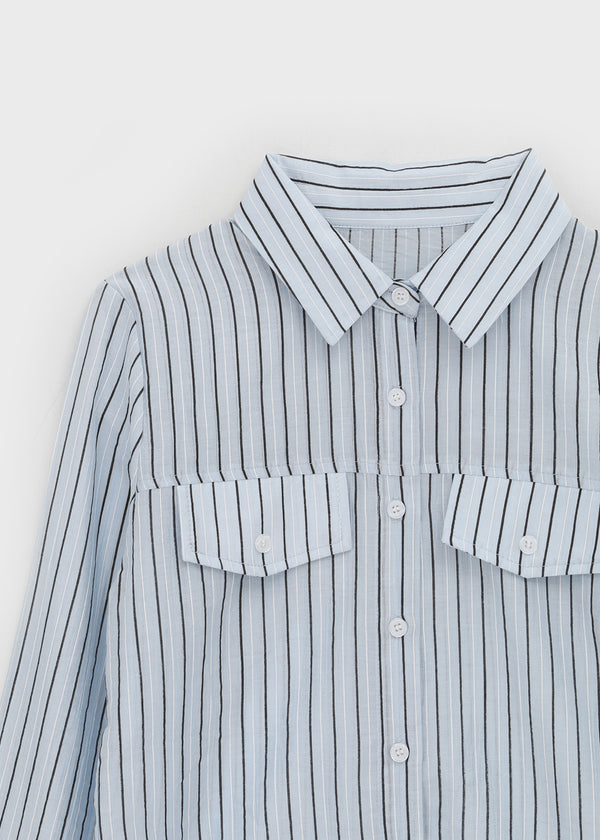 Shanto Semi-crop Striped Shirt