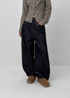 Beaver Two Studded Raw Balloon Denim Pants