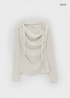 Cluet Set - Drape Long-sleeved T-shirt, Muffler