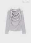 Cluet Set - Drape Long-sleeved T-shirt, Muffler