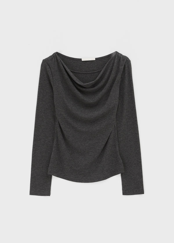 Cluet Set - Drape Long-sleeved T-shirt, Muffler