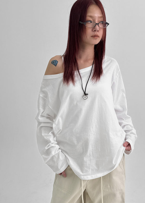 Otl Basic Off-shoulder Long Sleeve T-shirt