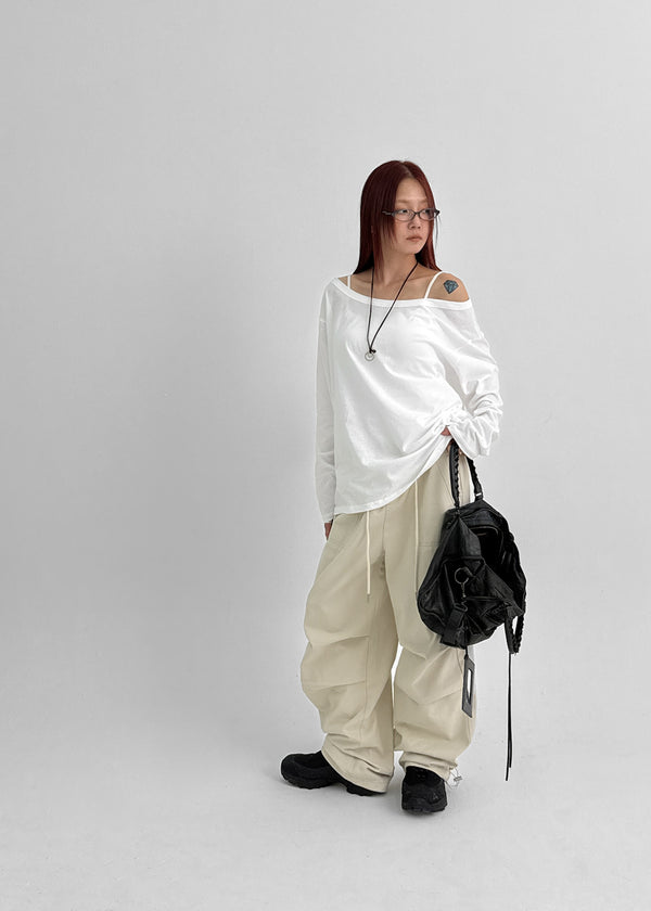 Otl Basic Off-shoulder Long Sleeve T-shirt
