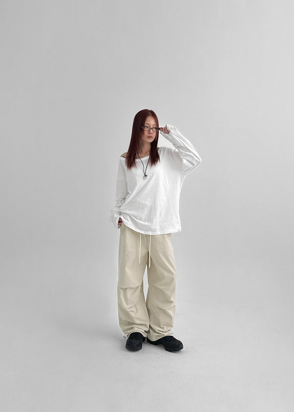 Otl Basic Off-shoulder Long Sleeve T-shirt