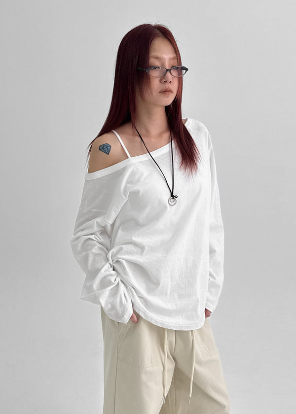 Otl Basic Off-shoulder Long Sleeve T-shirt