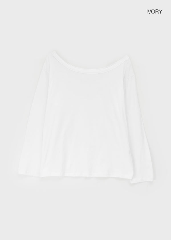 Otl Basic Off-shoulder Long Sleeve T-shirt