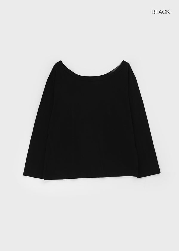 Otl Basic Off-shoulder Long Sleeve T-shirt