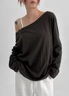 Otl Basic Off-shoulder Long Sleeve T-shirt