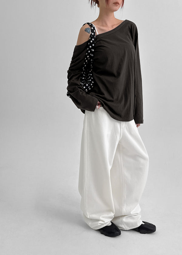 Otl Basic Off-shoulder Long Sleeve T-shirt