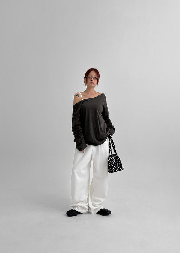 Otl Basic Off-shoulder Long Sleeve T-shirt