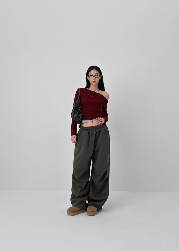 (UNISEX) Cedillo Pintuck Two-way Banding Pants