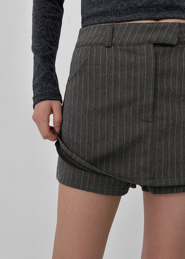 Tihen Striped Low-waist Skirt Pants