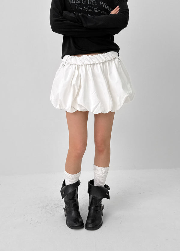 Ronken Roll-up Banding Balloon Mini Skirt Pants