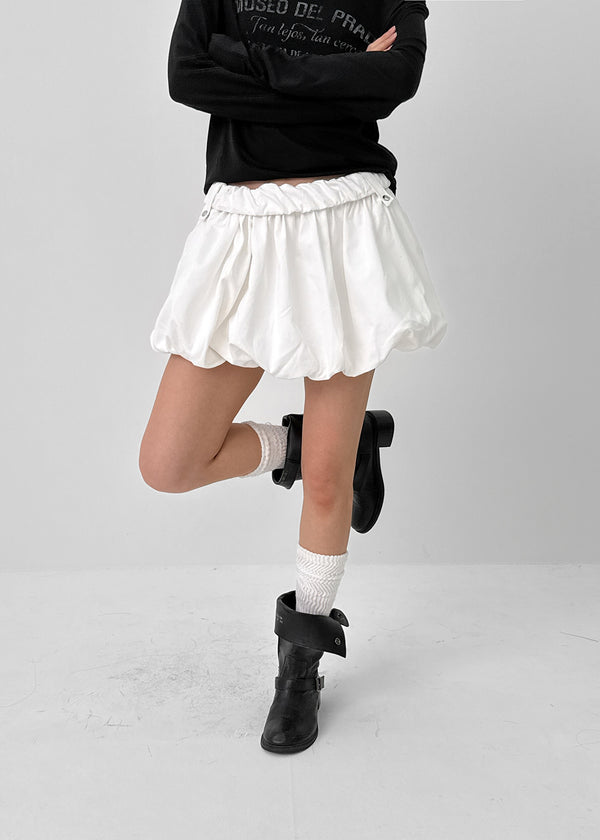 Ronken Roll-up Banding Balloon Mini Skirt Pants