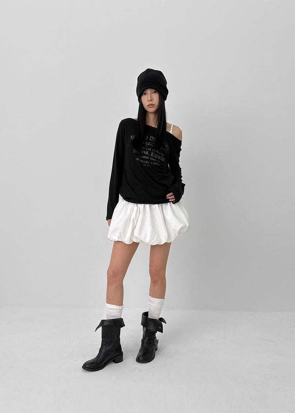 Ronken Roll-up Banding Balloon Mini Skirt Pants