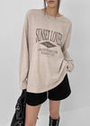 Conson Pigment Lettering Long Sleeve T-shirt