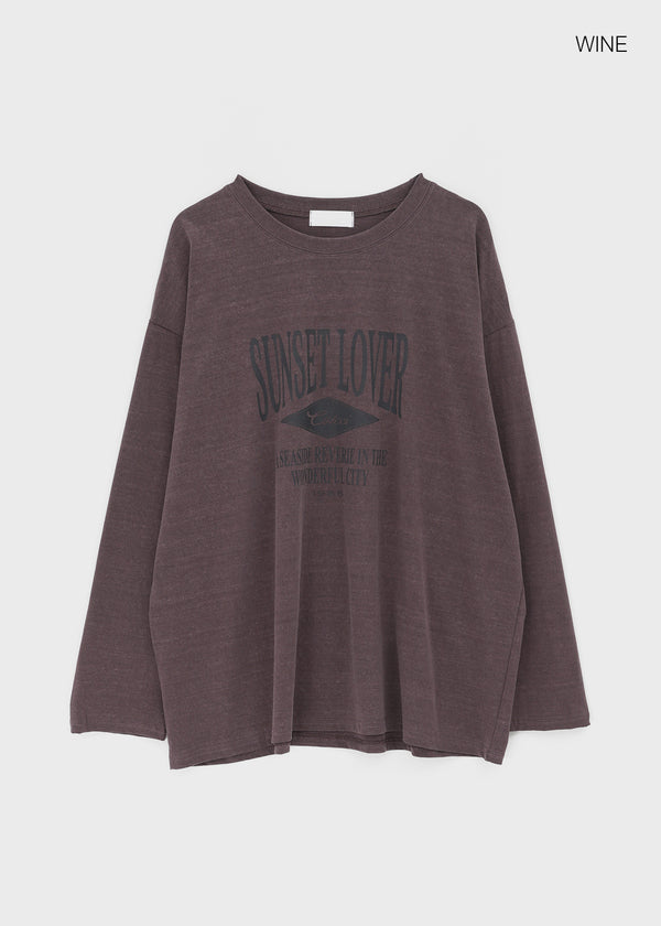 Conson Pigment Lettering Long Sleeve T-shirt