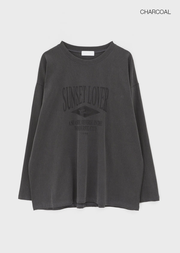 Conson Pigment Lettering Long Sleeve T-shirt