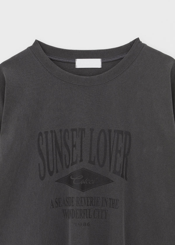 Conson Pigment Lettering Long Sleeve T-shirt