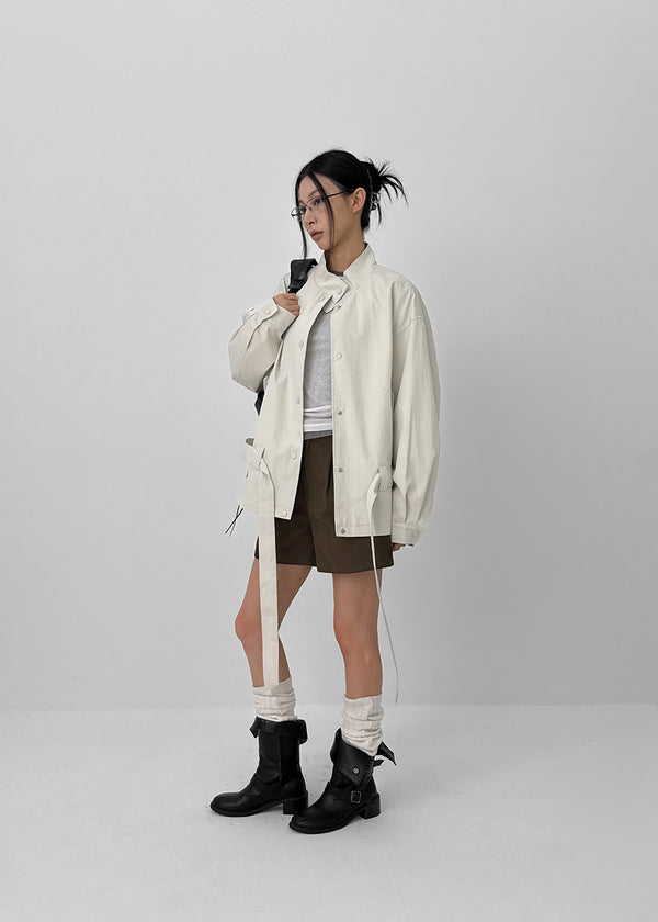 Romtor High Neck Half Cotton Jacket (belt Set)