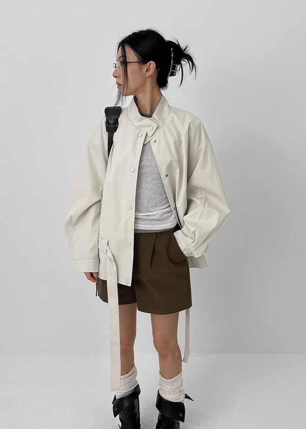 Romtor High Neck Half Cotton Jacket (belt Set)