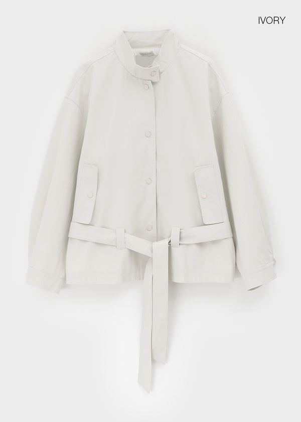 Romtor High Neck Half Cotton Jacket (belt Set)