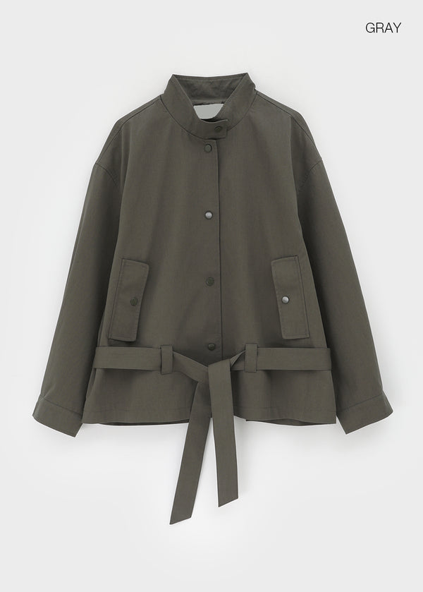 Romtor High Neck Half Cotton Jacket (belt Set)