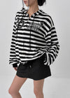 Team Two Stripe Printed Hooded Zip-up
