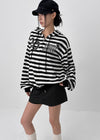 Team Two Stripe Printed Hooded Zip-up
