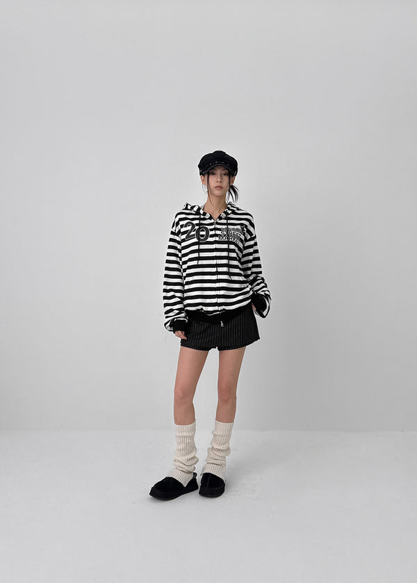 Tihen Striped Low-waist Skirt Pants