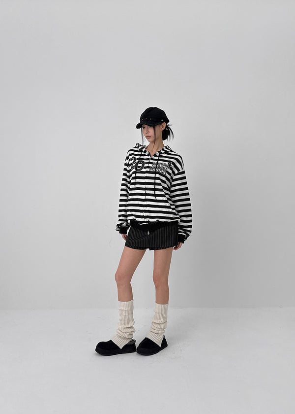 Tihen Striped Low-waist Skirt Pants