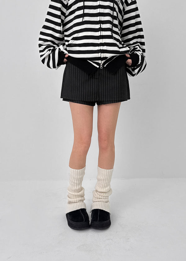 Tihen Striped Low-waist Skirt Pants