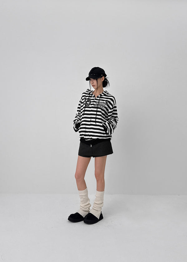 Tihen Striped Low-waist Skirt Pants