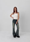 Wis Cat-washed Bootcut Denim Pants