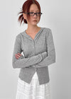 Mignon Tension Button Hooded Cardigan