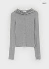 Mignon Tension Button Hooded Cardigan