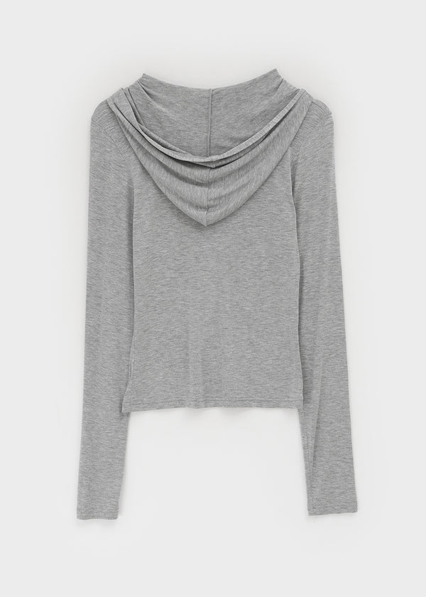 Mignon Tension Button Hooded Cardigan